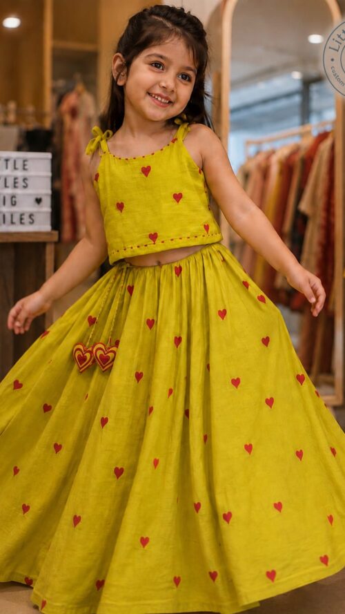 Mustard Heart Lehenga Choli