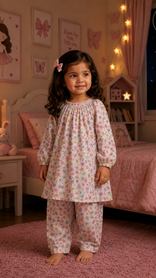 Girls Floral Nightwear Set
